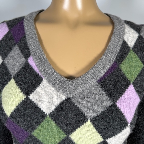 Twik La Maison Simons Women’s Size P/S 100% Wool Diamond Sweater - Picture 4 of 7